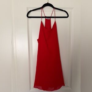 Naked Zebra Vibrant Red Backless Dress